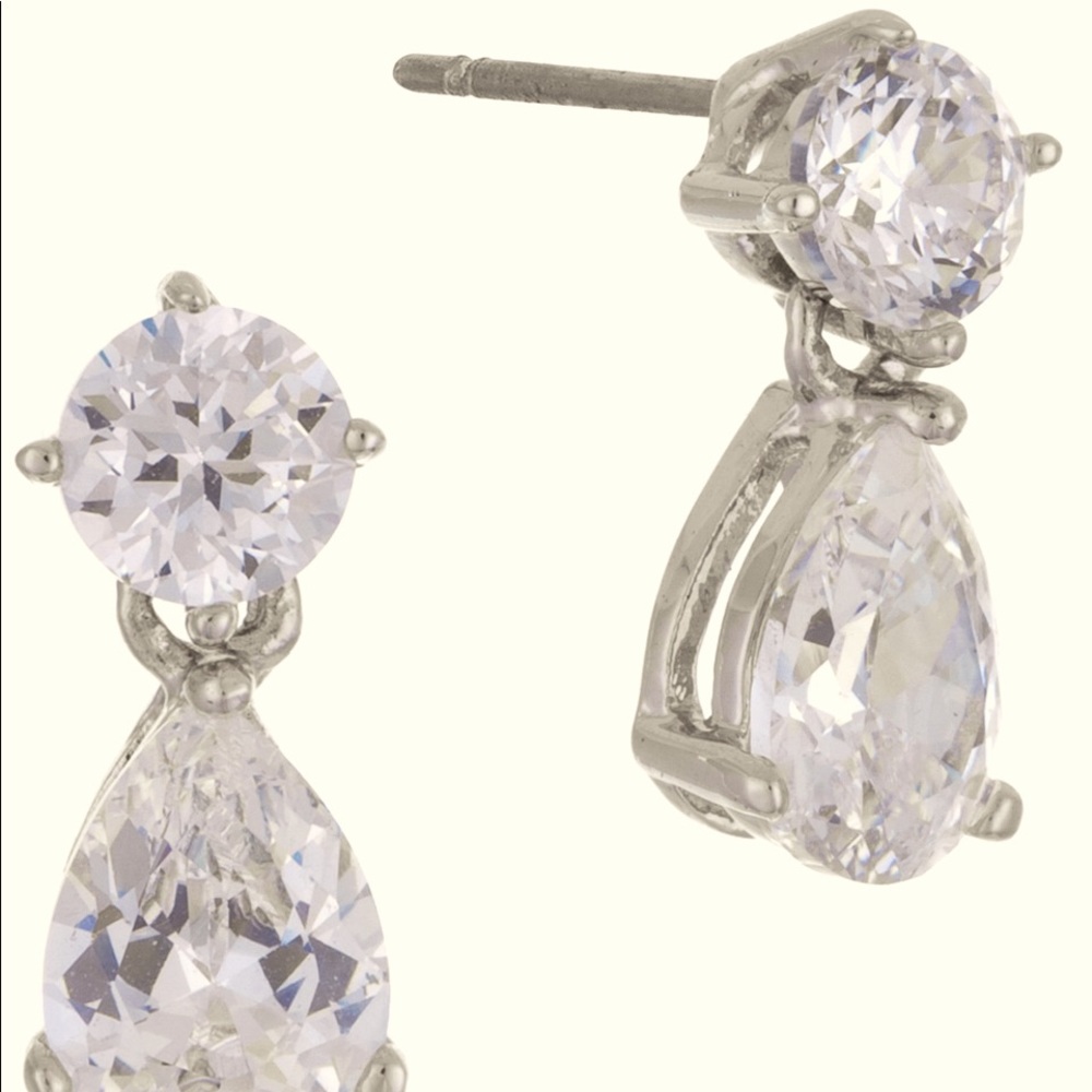 NWT Carolee Jumbo Crystal Teardrop Earrings